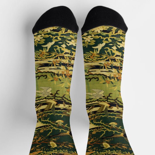 Birds,Phoenix Flowering Tree Branches Lotus Flower Socken (Oben)