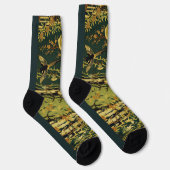 Birds,Phoenix Flowering Tree Branches Lotus Flower Socken (Rechts)