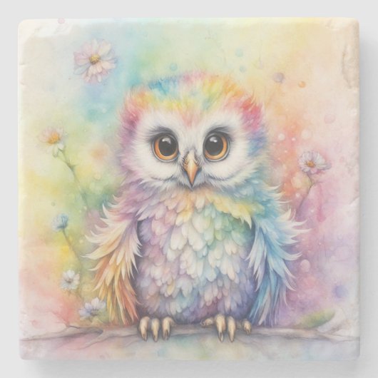 Birds-Regenbogen 2 Steinuntersetzer (Vorderseite)