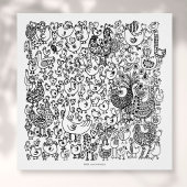 Birds Schwarz-Weiß Zeichnend Kunst Print Poster