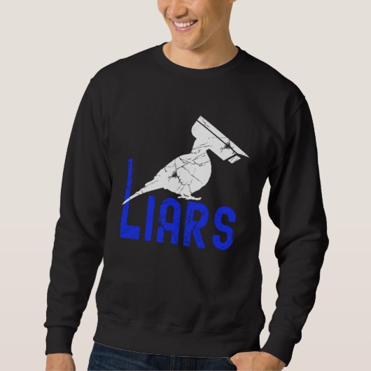 Birds Spies Pigeons Arent Real Pigeons Are Liars Sweatshirt (Vorderseite)