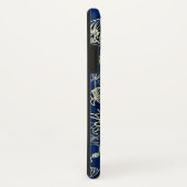 Birds Spring Floral Blossom Blauer Glitzer Case-Mate iPhone Hülle (Hinten/Rechts)