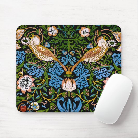 Birds & Strawberries William Morris Kunst & Kultur Mousepad (Mit Mouse)