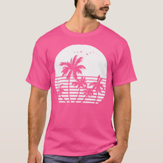 Birds Sunset Beach Palmen T-Shirt