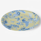 Birds Toile Blue & Mustard Pappteller (Schrägansicht)