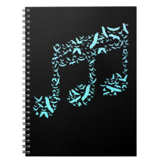 Birds Treble Clef Music Lover Notizblock