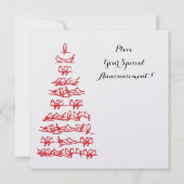 BIRDS TREM UND CHRISTMAS LADY Schwarz-weiß Red Gem Einladung (Rückseite)