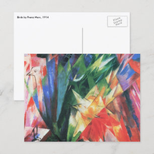 Birds (Vogel) by Franz Marc, Vintage Cubism Art Postkarte