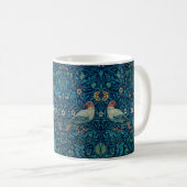 "Birds" von William Morris Blue Pattern Kaffeetasse (VorderseiteRechts)