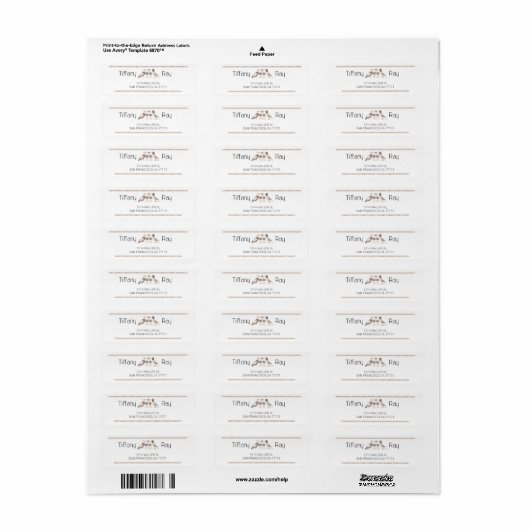 Birds Wedding Return Address Label (Vorne)