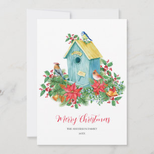 Birds Winter Aquarell Weihnachten Dankeskarte