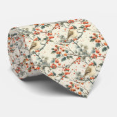 Birds Winter Holly Red Berries Weihnachtsfeiertag Krawatte (Gerollt)