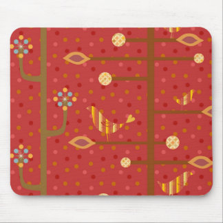 BirdsInLove Design4 Rot Mousepad