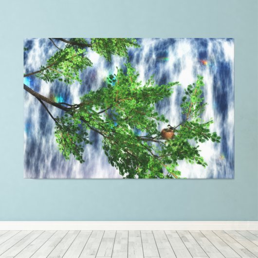 Birdsnest Falls Canvas Print Leinwanddruck (Insitu (Holzboden))