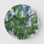 Birdsnest Falls Clock Runde Wanduhr (Vorderseite)
