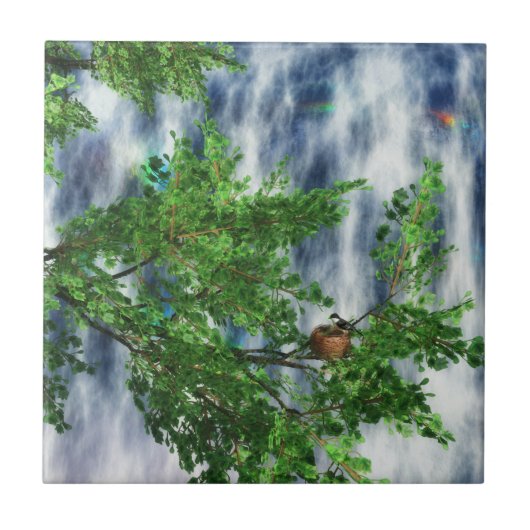 Birdsnest Falls Decorative Tile / Trivet Fliese (Vorderseite)