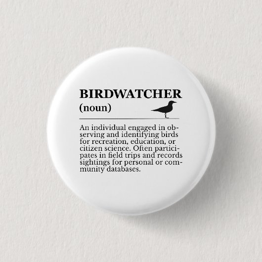 Birdwatcher Definition Observation Identification Button (Vorderseite)