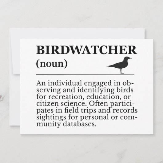 Birdwatcher Definition Observation Identification Einladung (Vorderseite)