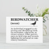 Birdwatcher Definition Observation Identification Einladung (Stehend Vorderseite)