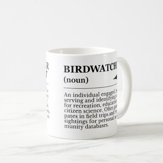 Birdwatcher Definition Observation Identification Kaffeetasse (VorderseiteRechts)