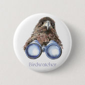 Birdwatcher Hawk Bird beobachtet Spaß Button (Vorderseite)