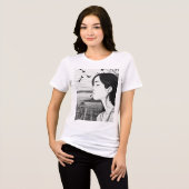 "Birdwatcher in Thought: Nah-Mit Augen Gelassenhei Tri-Blend Shirt (Vorderseite voll)