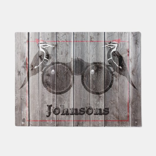 Birdwatcher Rustic Woodpecker Birds Bauernhof Fußmatte (Vorderseite)