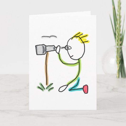 Birdwatching Stickman Karte (Vorderseite)