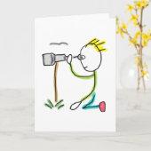 Birdwatching Stickman Karte (Gelbe Blume)