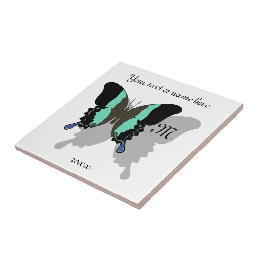 Birdwing Butterfly Shadow Monogram Fliese (Seite)