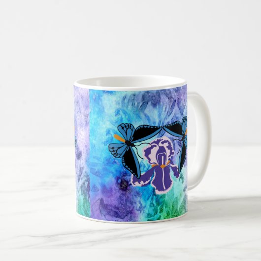 Birdwing Schmetterling auf Iris Tasse (VorderseiteRechts)