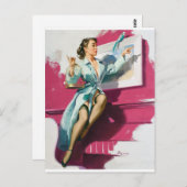 Birdy Button Up Postkarte (Vorne/Hinten)