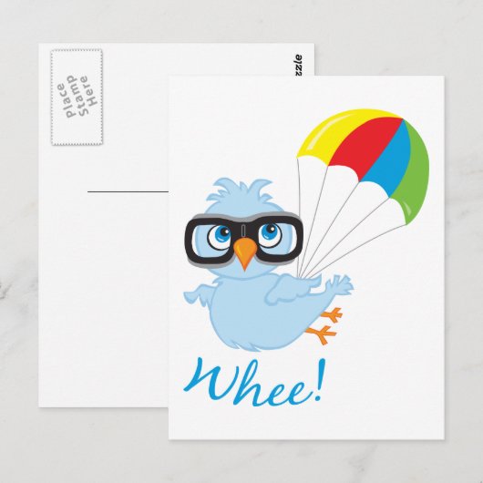 Birdy Parachute Postkarte (Vorne/Hinten)