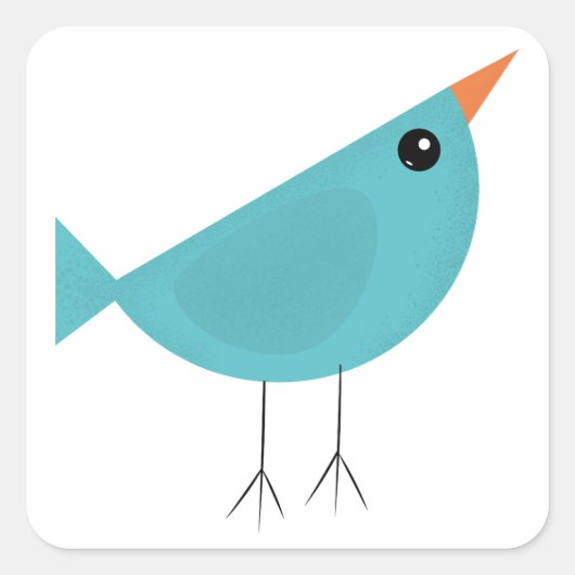 Birdy Quadratischer Aufkleber (Vorderseite)
