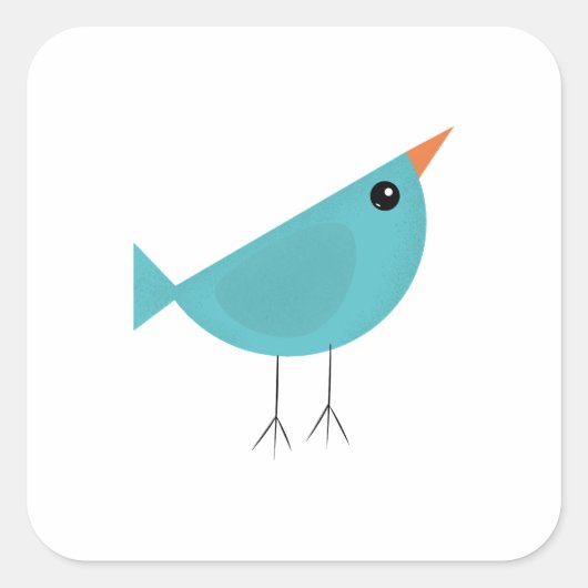 Birdy Quadratischer Aufkleber (Vorderseite)