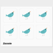 Birdy Quadratischer Aufkleber (Blatt)