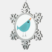 Birdy Schneeflocken Zinn-Ornament (Rechts)