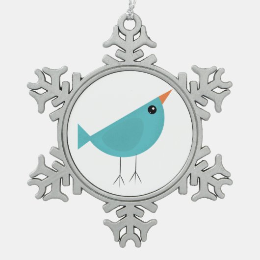 Birdy Schneeflocken Zinn-Ornament (Vorderseite)