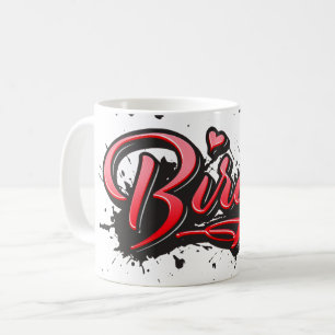 Birgit red Heart Graffiti Tasse Kaffeetasse