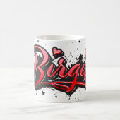 Birgit red Heart Graffiti Tasse Kaffeetasse (Mittel)