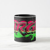 Birgit Vorname Name Graffiti red green Tasse (Zentrum)
