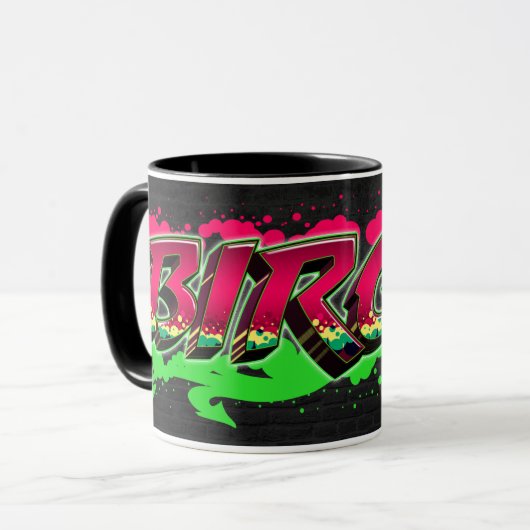 Birgit Vorname Name Graffiti red green Tasse (Vorderseite Links)