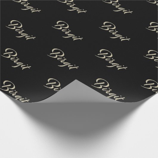 Birgit white gold Handwriting Geschenkpapier (Ecke)