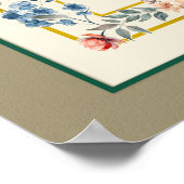 Birkat Habayit Hebrew English Floral on Taupe Poster (Ecke)