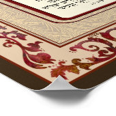 Birkat Habayit Hebrew English Red Baroque Frame Poster (Ecke)
