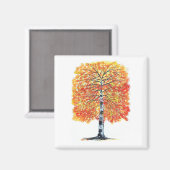 Birke aus Herbst Magnet (Vorderseite/Rückseite)