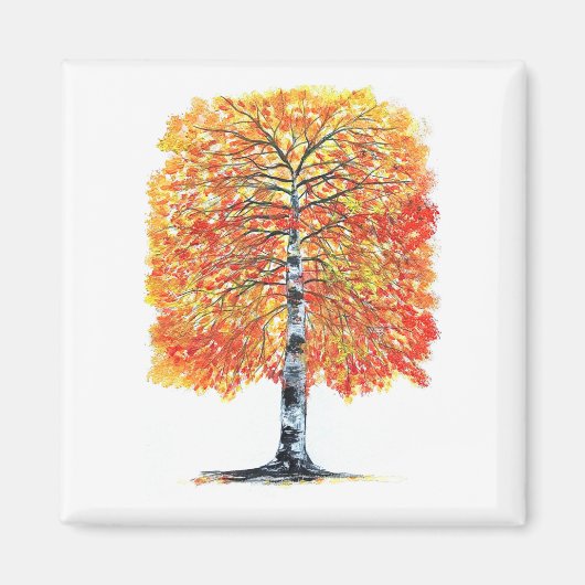 Birke aus Herbst Magnet (Vorne)