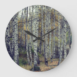 Birke Forrest Herbst-Foto-runde Wand-Uhr Große Wanduhr