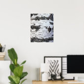 Birke im Wald, Detail, mit Moos Poster (Heimbüro)