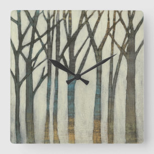 Birke Line I Quadratische Wanduhr